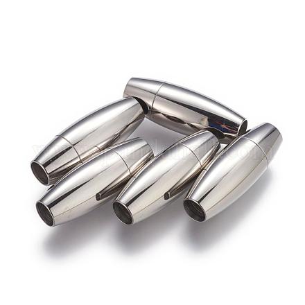 Smooth 304 Stainless Steel Magnetic Clasps with Glue-in Ends MC089-1