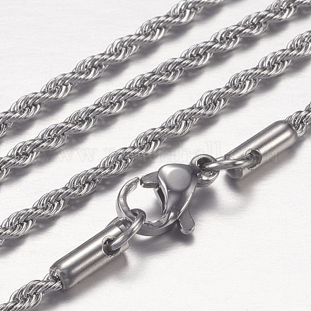 Regalo del día de San Valentín para marido 304 collares de acero inoxidable collares de cadena de cuerda unisex X-NJEW-507L-10B-1