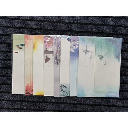 8 ensembles de papier à lettres et enveloppes de style chinois 8 couleurs DIY-SZ0003-72-1