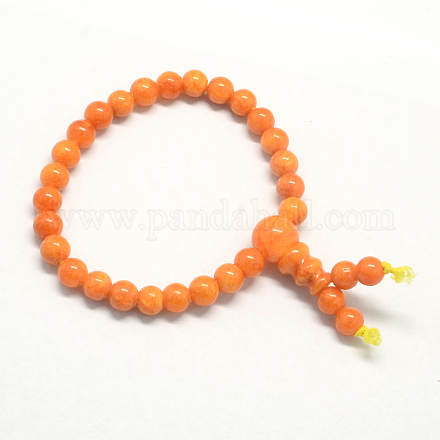 Bouddha méditation jade jaune bracelets perles extensibles BJEW-R041-6mm-01-1