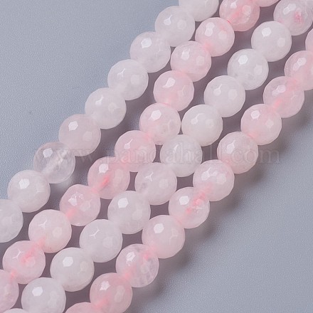 Natürlichen Rosenquarz Perlen Stränge G-C065-8mm-3-1