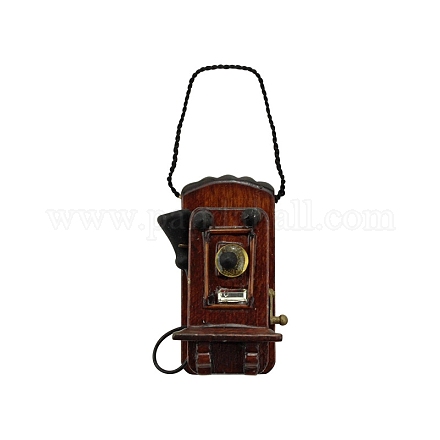 Miniatur-Holz-Retro-Wandtelefon MIMO-PW0001-062-1
