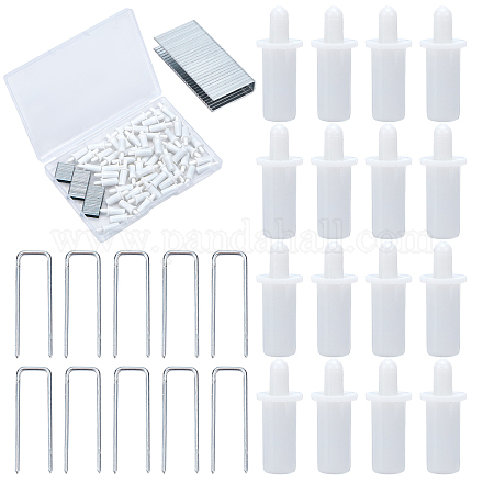 GORGECRAFT 1 Box 120Pcs Shutter Repair Tool Set Including 60Pcs White Spring Loaded Shutter Pins and 60Pcs Tilt Rod Louvers Staples Home Windows Blind Repair Replacement Tools Supplies FIND-GF0003-90-1