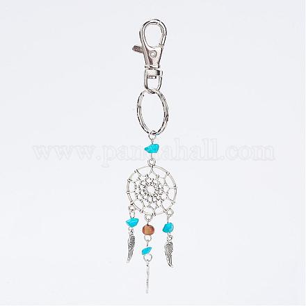 Woven Net/Web with Feather Alloy Keychain KEYC-JKC00113-01-1