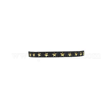 フロッキーチョーカーネックレス  真鍮の星付き  ゴールドカラー  11.02インチ X-NJEW-N0065-062G-1