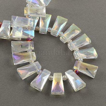 Cuentas de cristal facetado trapezoidales chapados EGLA-S101-02-1