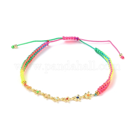 Verstellbare geflochtene Perlenarmbänder aus Nylonfaden BJEW-JB05594-03-1