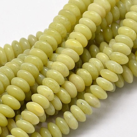 Rondelle fili di perline di giada oliva naturale G-P109-09-1
