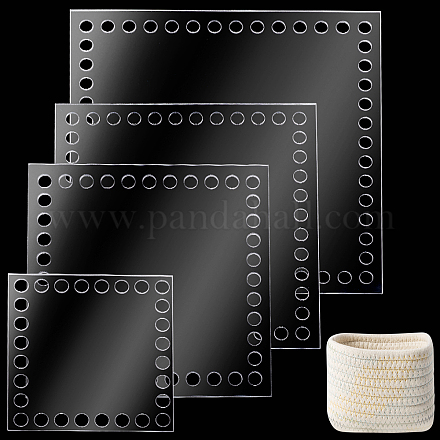 Pandahall elite 4pcs 4 Stil transparente Acryl-Häkelkörbchen DIY-PH0009-21-1