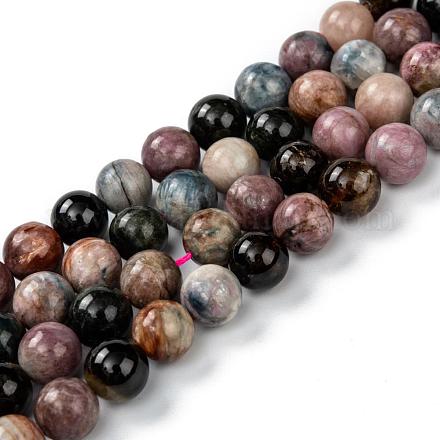 Turmalina naturales hebras de perlas redondo G-F269-05-8mm-1