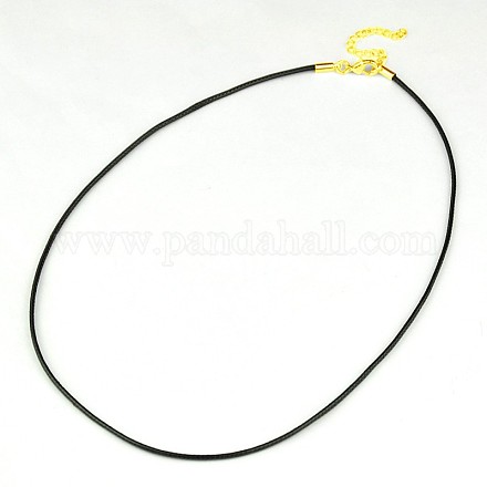 Воском хлопковый шнур ожерелье материалы NJEW-A279-2.0mm-01G-1