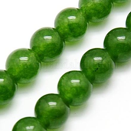 Chapelets de perles de jade blanche naturelle G-C227-4mm-25-1