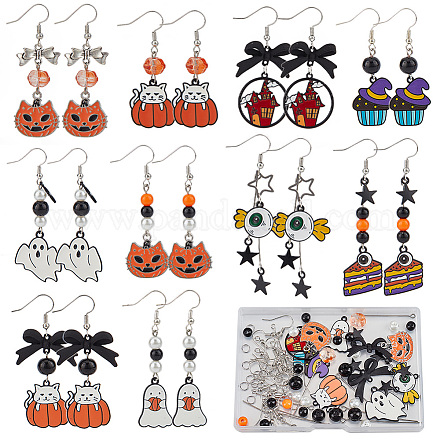 SUNNYCLUE Halloween Day Earring Making Kit DIY-SC0021-92-1