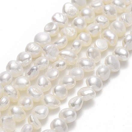 Hebras de perlas de agua dulce cultivadas naturales PEAR-A005-05H-01-1