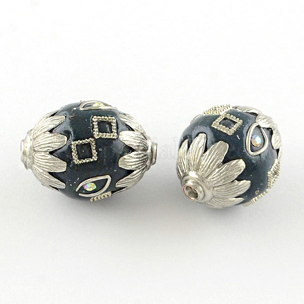 Handmade Indonesia Oval Beads IPDL-R033-17A-1