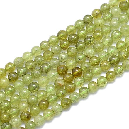 Naturelles grenat vert brins de perles G-K310-C17-6mm-1