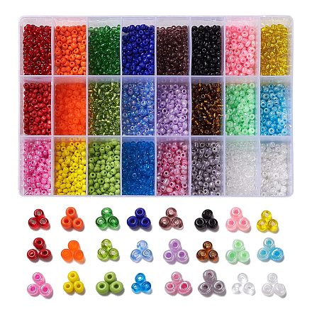 24 couleurs 8/0 perles de rocaille en verre SEED-X0052-02-3mm-1