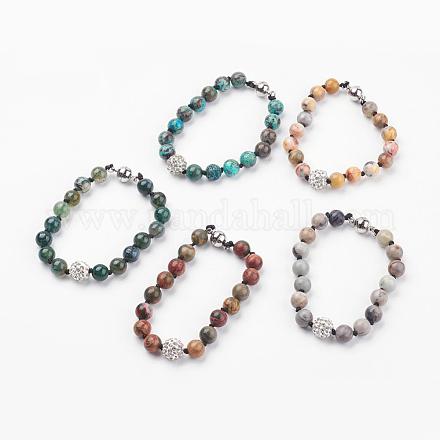 Natural Gemstone Beads Bracelets BJEW-JB03390-1