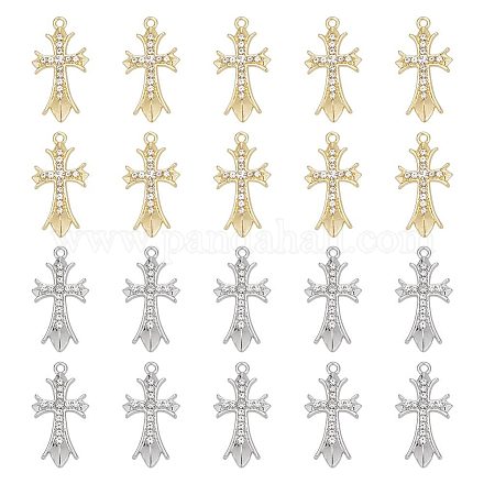 Arricraft 20 pièces 2 couleurs alliage cristal strass pendentifs FIND-AR0003-91-1