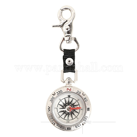 Vintage Zinklegierung Kompass Schlüsselanhänger AJEW-L073-10-1
