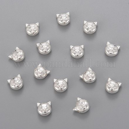 Perles de chaton en alliage de style tibétain TIBEP-GC178-S-RS-1