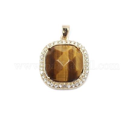 Natural Tiger Eye Faceted Pendants PW-WG81700-06-1