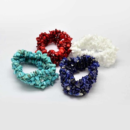 Natürliche gemischte Material Perlen Multi-Strang-Armbänder BJEW-L590-05-1