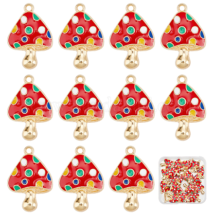 SUNNYCLUE 1 Box 30Pcs Enamel Mushroom Charms Red Mushroom Charm Bulk Alloy Magic Plant Mushrooms Charm for Jewellery Making Charms Supplies Accessories DIY Necklace Bracelet Earring Craft Beginners FIND-SC0004-26-1