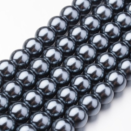Umweltfreundliche runde Perlenstränge aus gefärbtem Glasperlen HY-A008-8mm-RB077-1