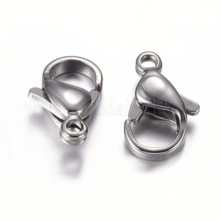 304 Stainless Steel Lobster Claw Clasps X-STAS-G035-B-1