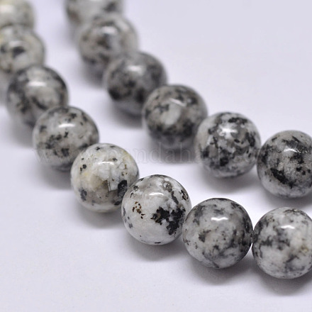 Fili di perle di diaspro / kiwi di sesamo naturale X-G-F351-8mm-1