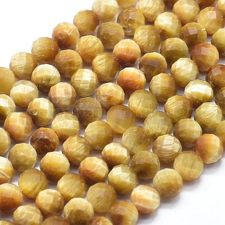 Natürliche Gold Tigerauge Perlen Stränge G-D0013-59-1