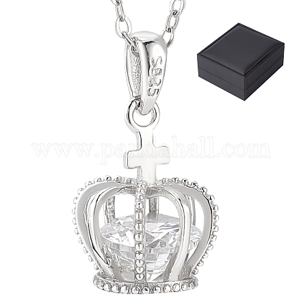 Creatcabin collier pendentif en argent sterling plaqué rhodium 925 SJEW-CN0001-06-1