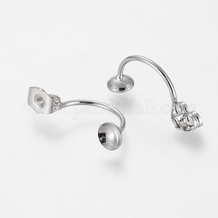 Eco-Friendly Brass Stud Earring Settings KK-M157-06P-NR-1