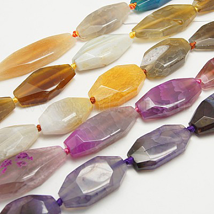 Natural Crackle Agate Beads Strands G-D090-M-1
