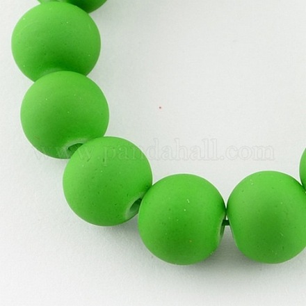 Rubberized Style Painted Glass Bead Strands X-DGLA-S072-10mm-16-1