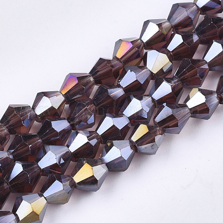Electroplate Glass Beads Strands EGLA-Q118-8mm-B01-1
