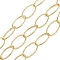 Brass Textured Oval Link Chains, with Spool, Unwelded, Lead Free & Cadmium Free, Long-Lasting Plated, Lead Free & Nickel Free & Cadmium Free, Real 18K Gold Plated, Link: 19x11x1mm and 19x10.5x1mm