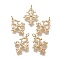 Brass Micro Pave Clear Cubic Zirconia Pendants, Long-Lasting Plated, with Jump Rings, Cross, Real 18K Gold Plated, 27.8x20x2.7mm, Jump Ring: 5.3x0.8mm, 3.7mm Inner Diameter