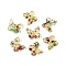 Picasso Transparent Glass Beads, Butterfly, Green Yellow, 9.5x11x4mm, Hole: 0.9~1.2mm, About 1020pcs/pound