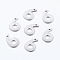 Tarnish Resistant 201 Stainless Steel Pendants, Stainless Steel Color, Number 6, 11x8x0.7mm, Hole: 0.5mm
