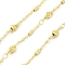 Brass Figaro Chains, with Spool, Soldered, Round with Column, Real 18K Gold Plated, 13.5x4mm