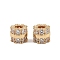 Brass Micro Pave Cubic Zirconia Beads, Column, Real 18K Gold Plated, 8x7mm, Hole: 3.7mm