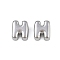 304 Stainless Steel Charms, Letter, Letter H, 7x5.5x3.5mm, Hole: 1.8mm