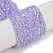Electroplate Glass Beads Strands, Pearl Luster Plated, Faceted, Rondelle, Plum, 2.4~3.2x4mm, Hole: 1mm, about 147~152pcs/strand, 39~45cm