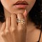 Brass Micro Pave Cubic Zirconia Finger Rings, Platinum & Golden, US Size 8(18.1mm)