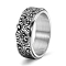 Rotatable Tainless Steel Finger Ring, Cloud for Men, Antique Silver, US Size 7(17.3mm)