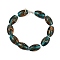 Opaque Handmade Lampwork Beads, Oval, Teal, 19~21x12~13mm, Hole: 2~3mm