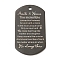 201 Stainless Steel Pendants, Message Charms, Oval with Word Aunts & Nieces Charms, Black, 49x28x2mm, Hole: 3mm