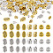 120Pcs 8 Styles Tibetan Style Alloy Beads, Leaf, Mixed Color, 7~14x5.5~10x3~5.5mm, Hole: 1.2~2.5mm, 15pcs/style